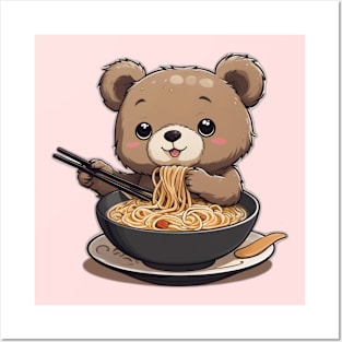 BEAR EAT RAMEN Posters and Art